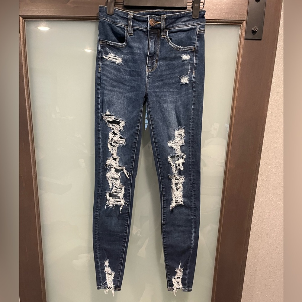 American eagle blue skinny jeans